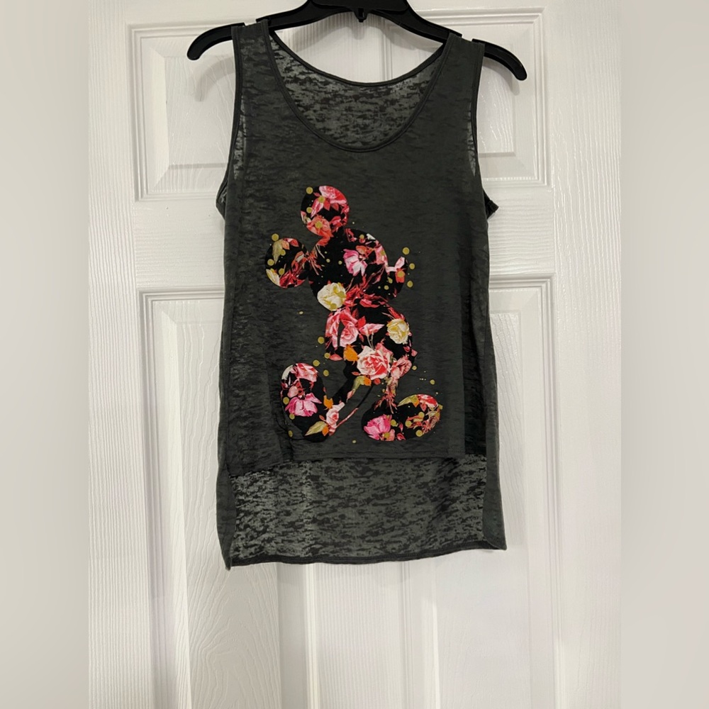 Disney Floral Mickey Mouse Tank Top - Grey